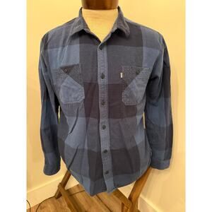 Levi's Men's Blue  Plaid Long Sleeve Button Down Size Large